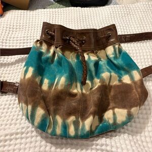 Axcess Teal and Brown Tie-Dye Backpack